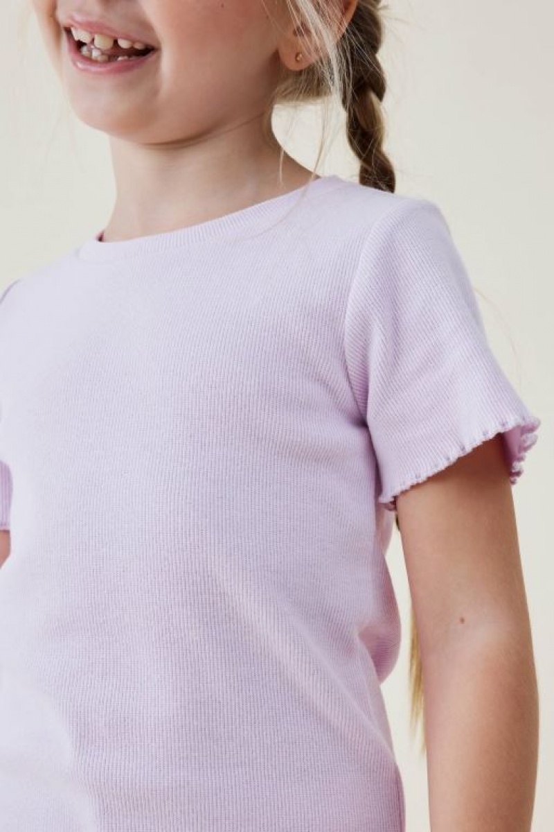 Camiseta Cotton On Raya Rib Baby Niña Moradas | veSvJAcYRPb