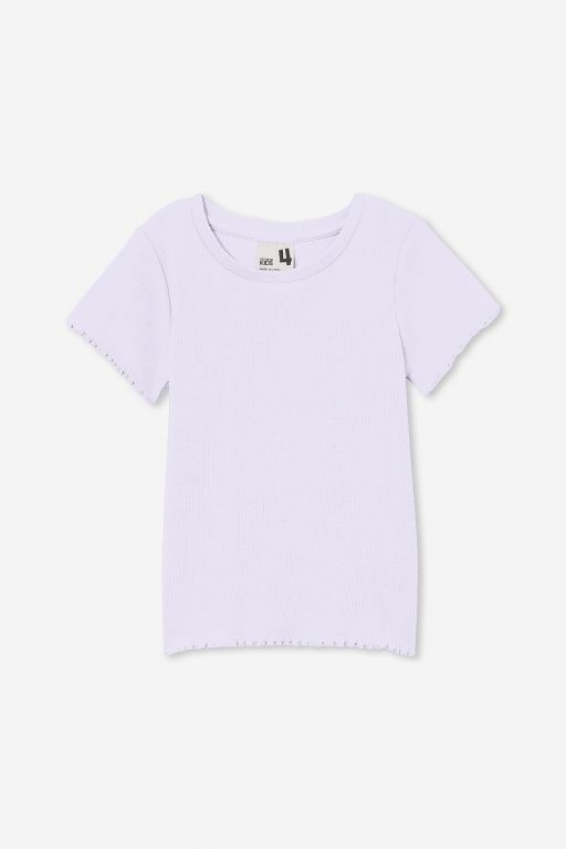 Camiseta Cotton On Raya Rib Baby Niña Moradas | veSvJAcYRPb