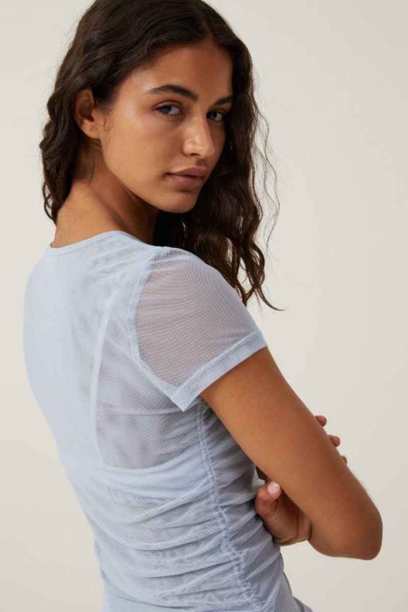 Camiseta Cotton On Rebecca Gathered Corta Sleeve Mujer Azules | fAJkUtHiEYh