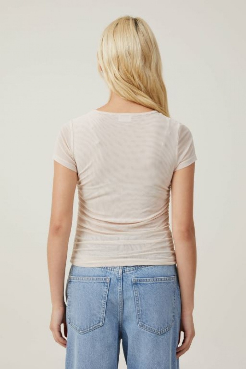 Camiseta Cotton On Rebecca Gathered Corta Sleeve Mujer Gris | p42XQYzQ1pR