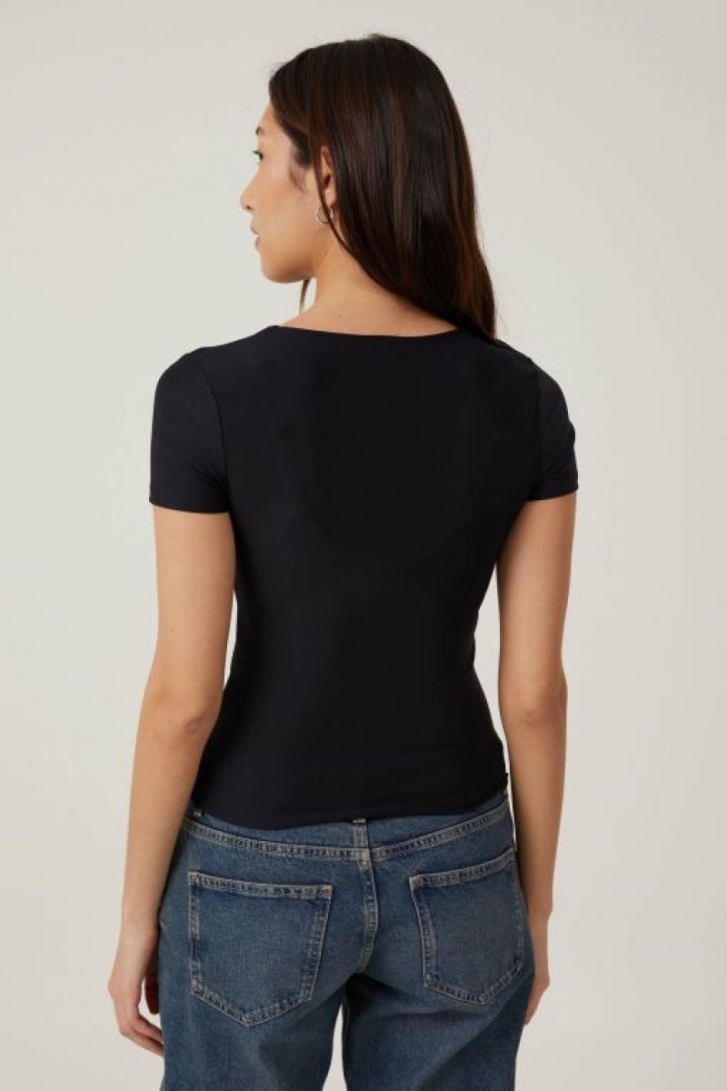 Camiseta Cotton On Smooth Crew Neck Mujer Negras | lqslL4Is6Vv