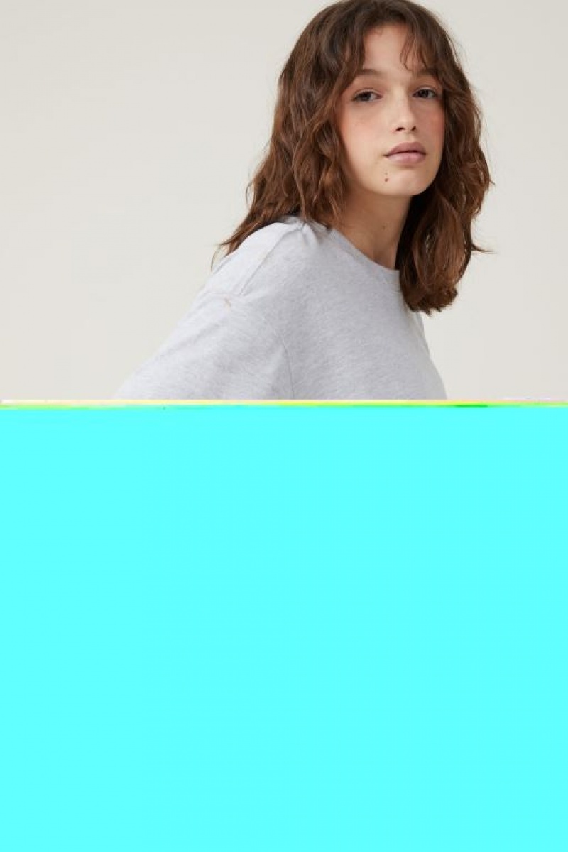 Camiseta Cotton On The Boxy Oversized Mujer Gris | K0s2oZ4lj2W