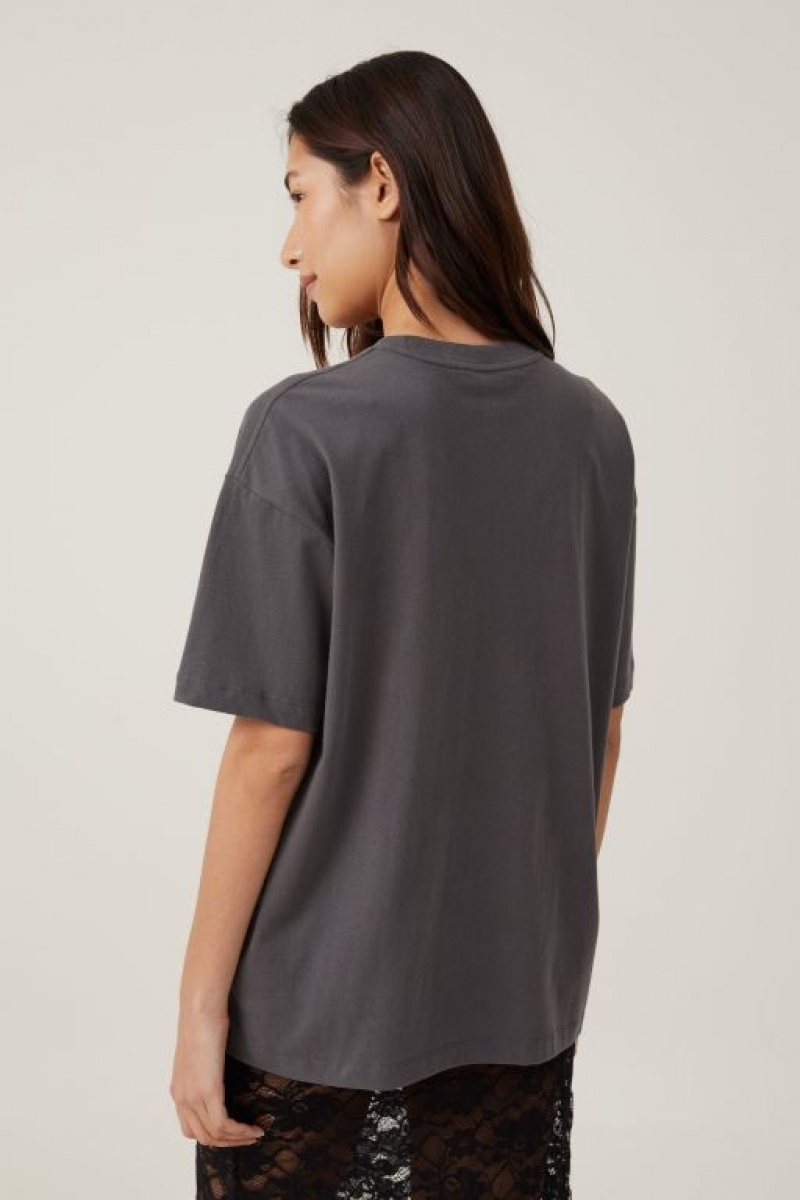 Camiseta Cotton On The Boxy Oversized Mujer Gris Oscuro | pGIq0037u7u