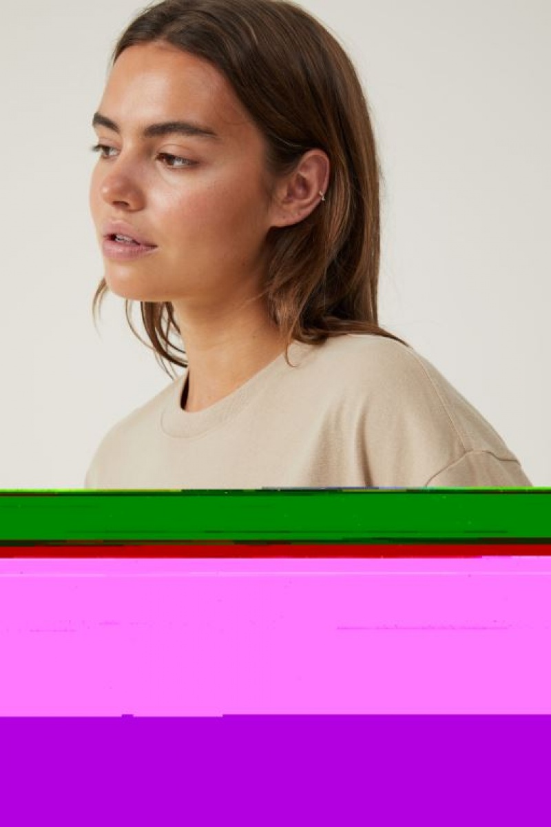 Camiseta Cotton On The Boxy Oversized Mujer Gris Marrones | BCal1wESgfd