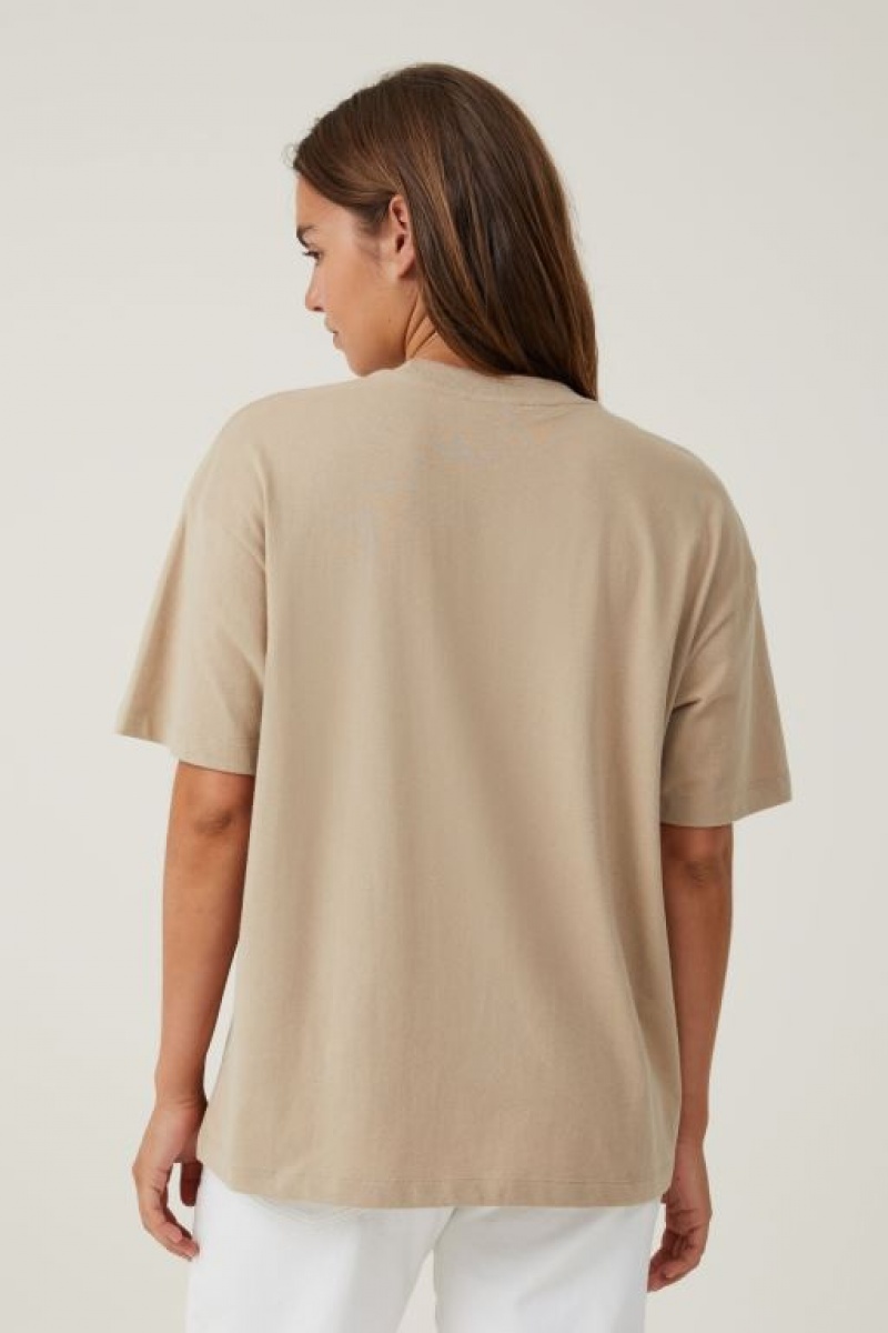 Camiseta Cotton On The Boxy Oversized Mujer Gris Marrones | BCal1wESgfd