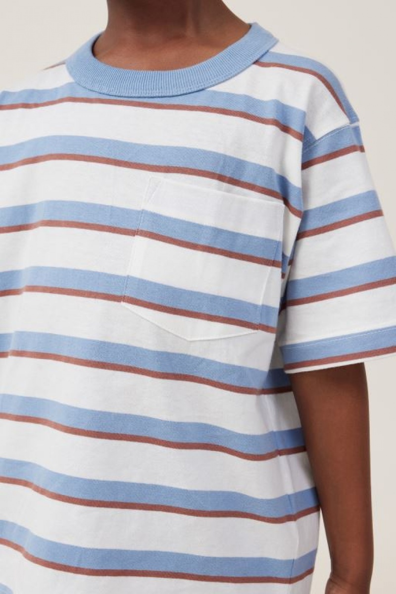 Camiseta Cotton On The Essential Corta Sleeve Niño Azules Amarillo Claro Rayadas | 4nHBb41SScG