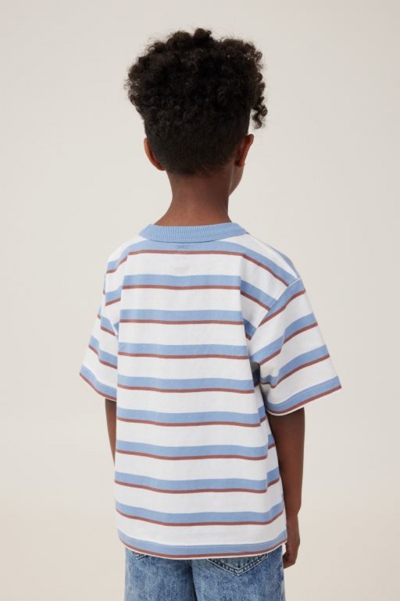 Camiseta Cotton On The Essential Corta Sleeve Niño Azules Amarillo Claro Rayadas | 4nHBb41SScG