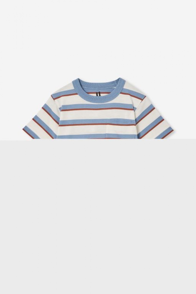 Camiseta Cotton On The Essential Corta Sleeve Niño Azules Amarillo Claro Rayadas | 4nHBb41SScG