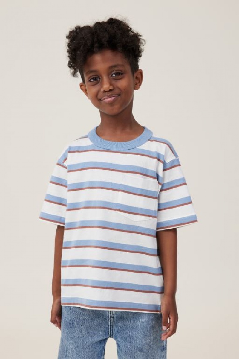 Camiseta Cotton On The Essential Corta Sleeve Niño Azules Amarillo Claro Rayadas | 4nHBb41SScG