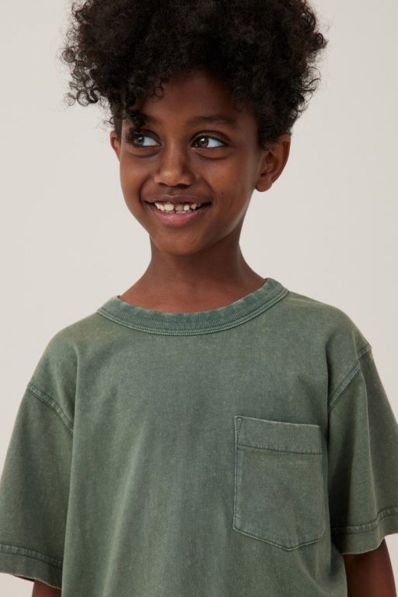 Camiseta Cotton On The Essential Corta Sleeve Niño Verde Azules | YLAnuPoHPaX
