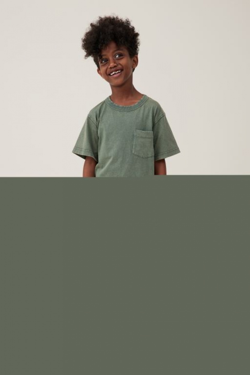 Camiseta Cotton On The Essential Corta Sleeve Niño Verde Azules | YLAnuPoHPaX