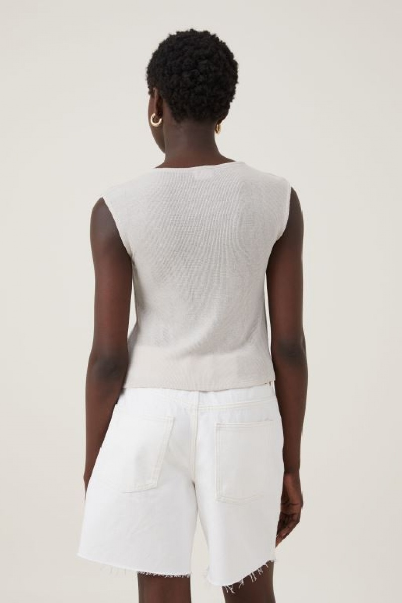 Camiseta Tirantes Cotton On Cassie Ring Front Mujer Gris | ngFCcczHktH