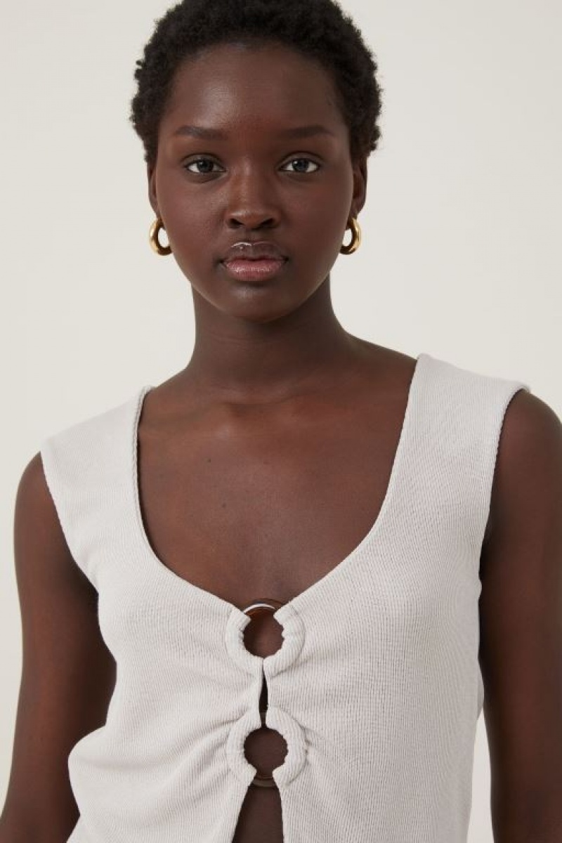 Camiseta Tirantes Cotton On Cassie Ring Front Mujer Gris | ngFCcczHktH