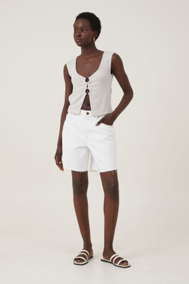 Camiseta Tirantes Cotton On Cassie Ring Front Mujer Gris | ngFCcczHktH