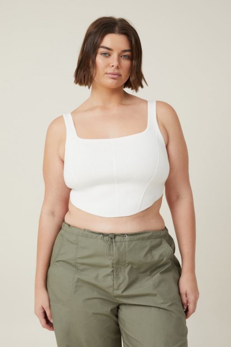 Camiseta Tirantes Cotton On Jacquard Corset Mujer Blancas | YPlxO8Ei3hv