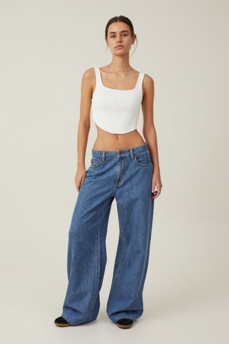 Camiseta Tirantes Cotton On Jacquard Corset Mujer Blancas | YPlxO8Ei3hv