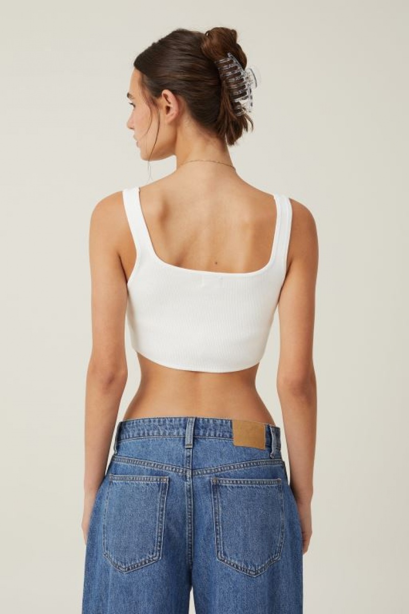 Camiseta Tirantes Cotton On Jacquard Corset Mujer Blancas | YPlxO8Ei3hv