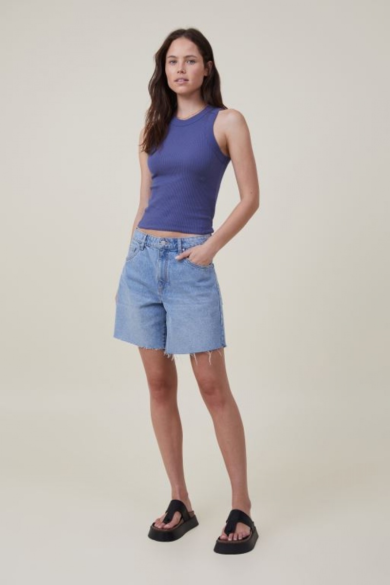Camiseta Tirantes Cotton On The 91 Mujer Azul Marino | WuhujnxVcDE
