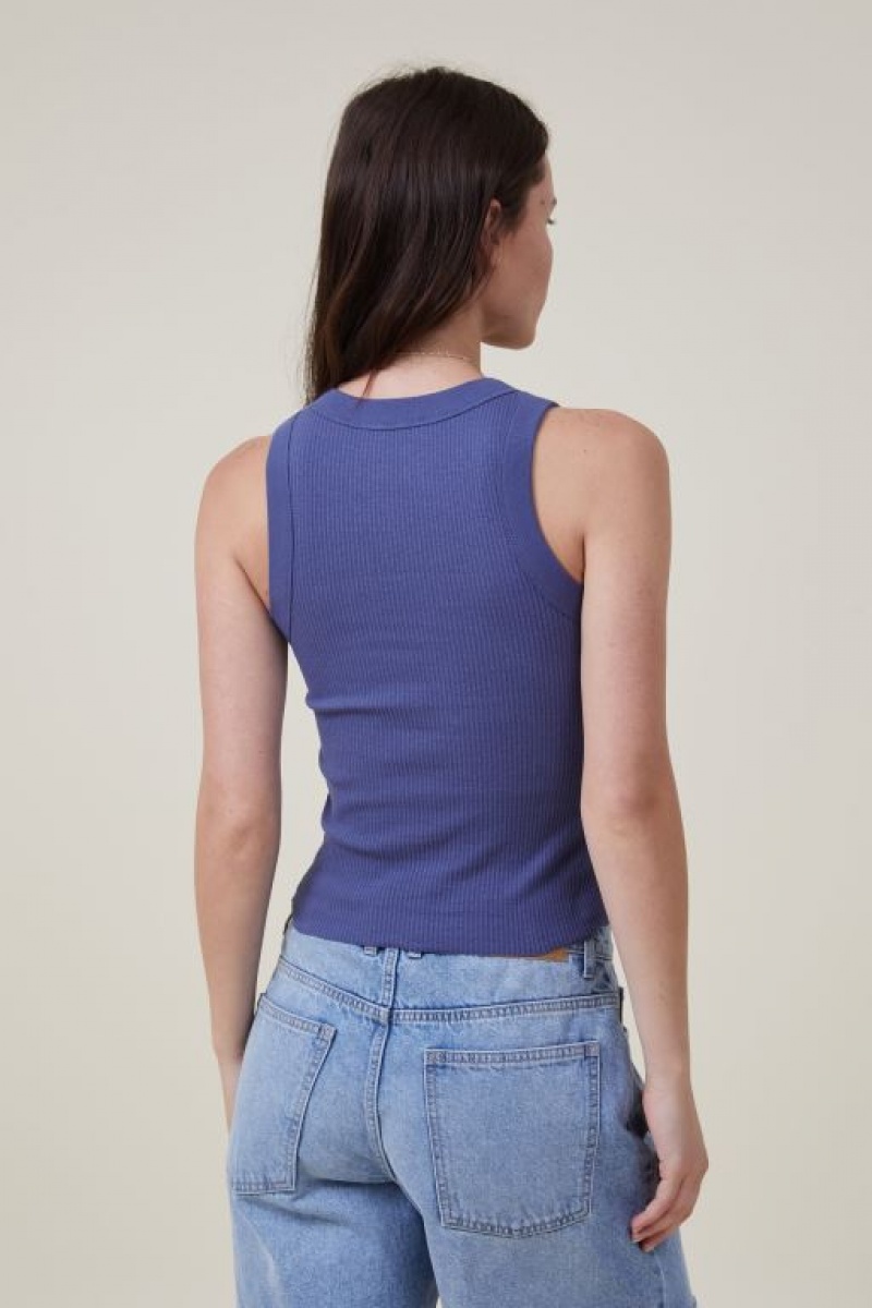 Camiseta Tirantes Cotton On The 91 Mujer Azul Marino | WuhujnxVcDE
