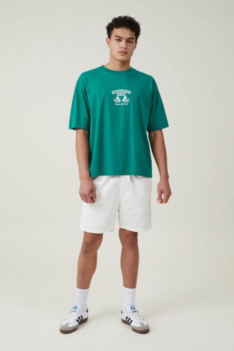 Camisetas Estampadas Cotton On Corta Fit Hombre Verde | cp58XHqUzBa