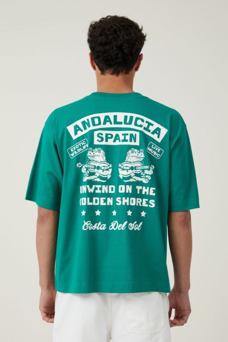 Camisetas Estampadas Cotton On Corta Fit Hombre Verde | cp58XHqUzBa