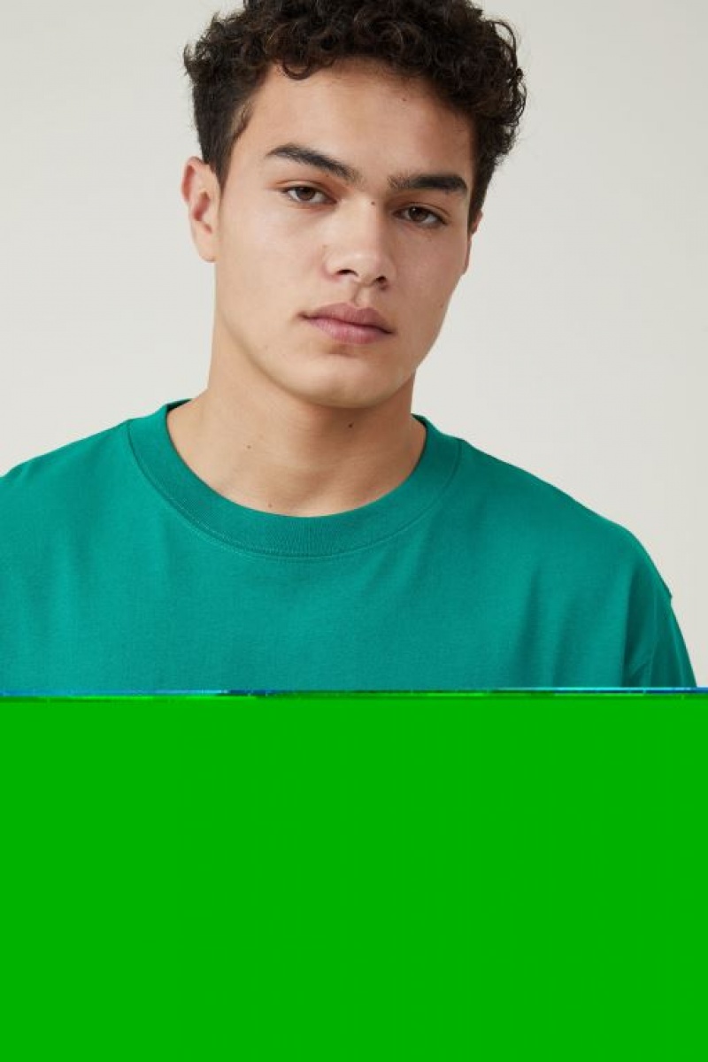 Camisetas Estampadas Cotton On Corta Fit Hombre Verde | cp58XHqUzBa