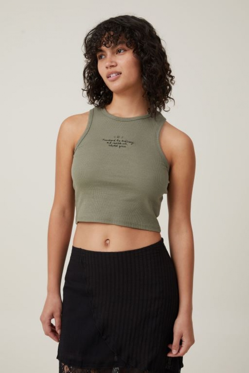 Camisetas Estampadas Cotton On Crop Acanalado Estampadas Racer Mujer Transcend | QV1WJUu2Rji