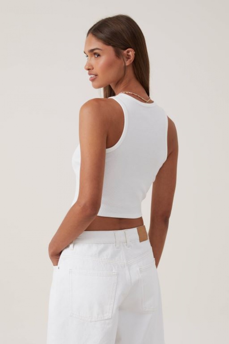 Camisetas Estampadas Cotton On Crop Acanalado Estampadas Racer Mujer Limón Blancas | NwnZmt3JkZw