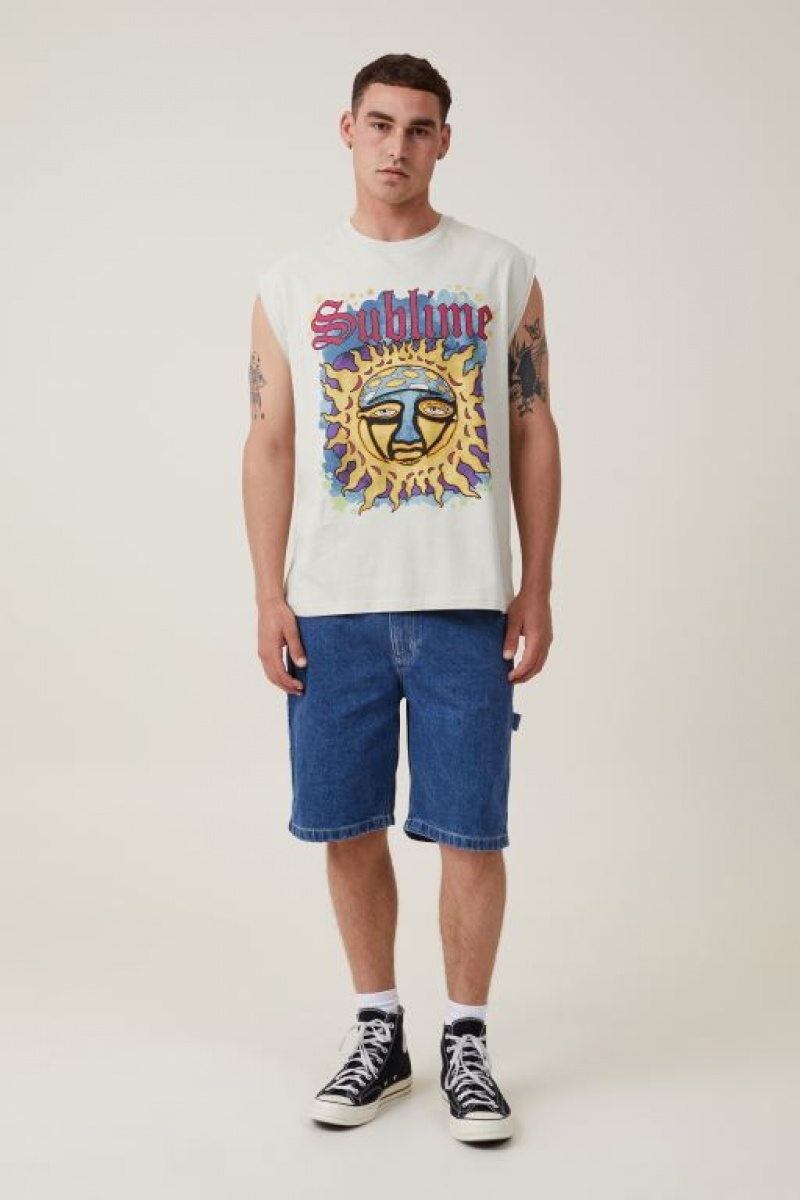 Camisetas Estampadas Cotton On Oversized License Muscle Hombre Blancas | fLNb9LQB0uO