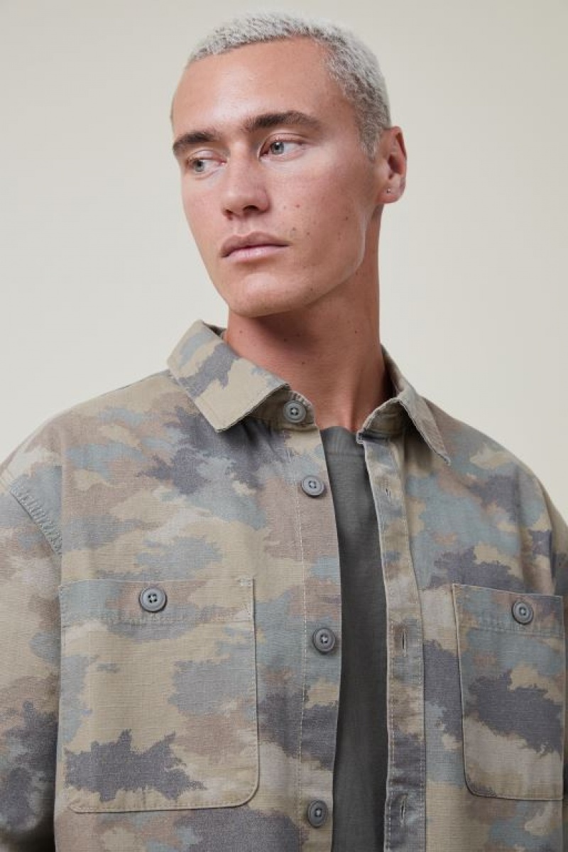 Chaquetas Cotton On Heavy Overshirt Hombre Camuflaje | TIWn8lqp909