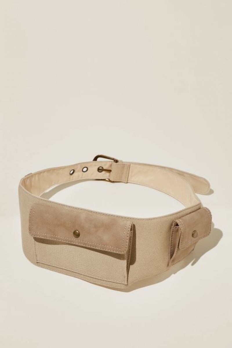 Cinturones Cotton On Stage Left Utility Mujer Beige Marrones | zg8NLERDyb0