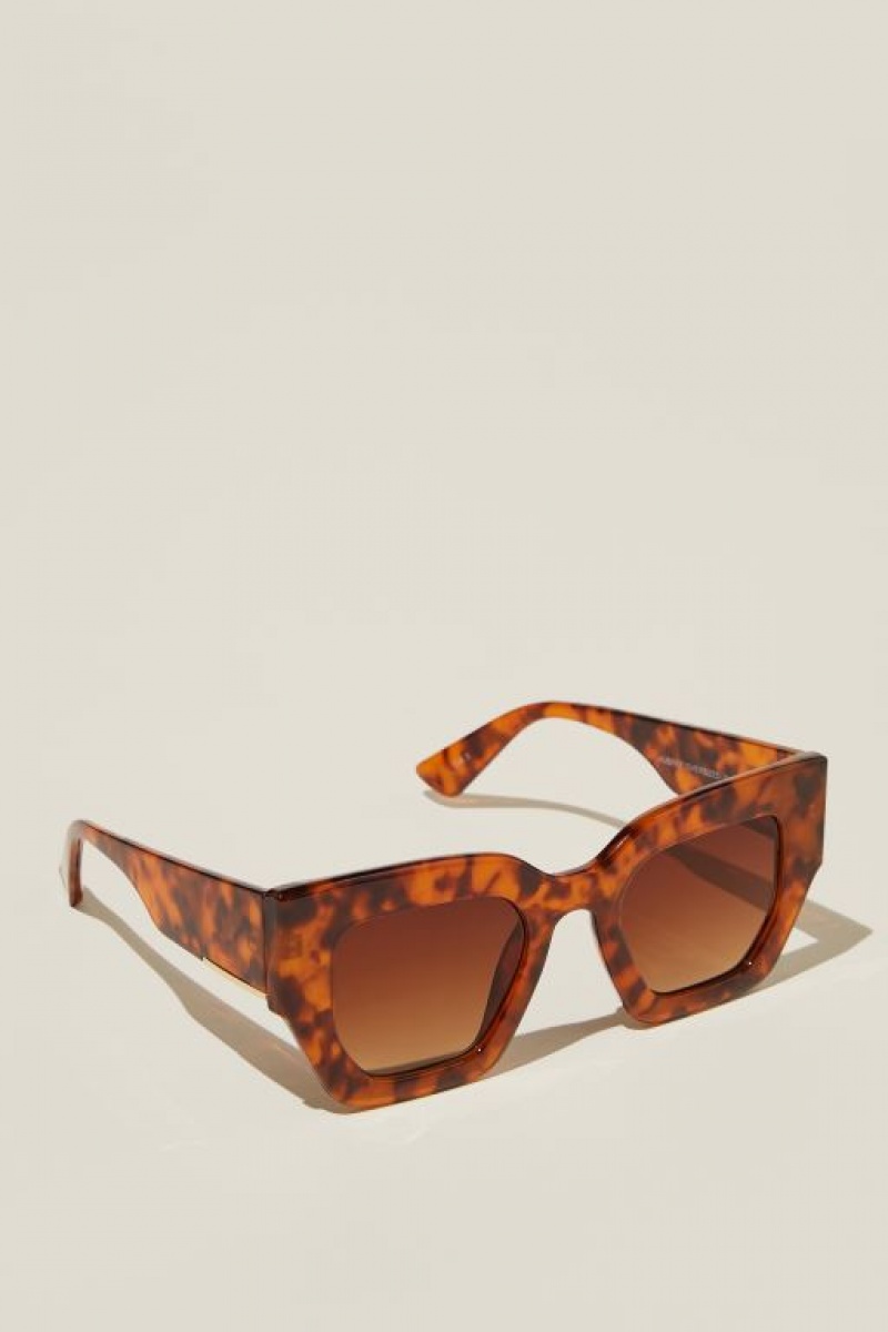 Gafas de Sol Cotton On Aubrey Oversized Mujer Sepia | dROBB560Apb