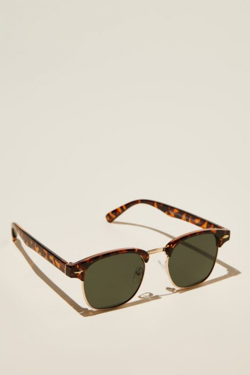 Gafas de Sol Cotton On Leopold Polarized Hombre Doradas Verde | xWIbYc2kGnZ