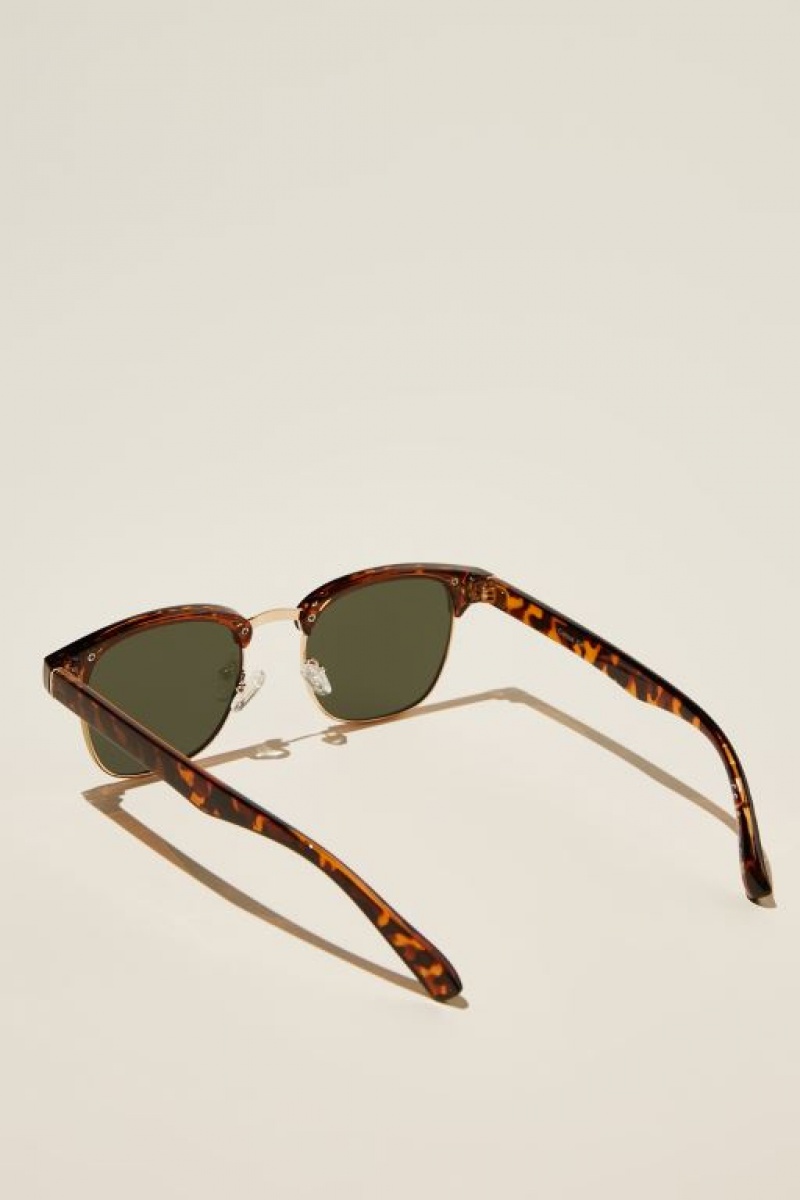 Gafas de Sol Cotton On Leopold Polarized Hombre Doradas Verde | xWIbYc2kGnZ