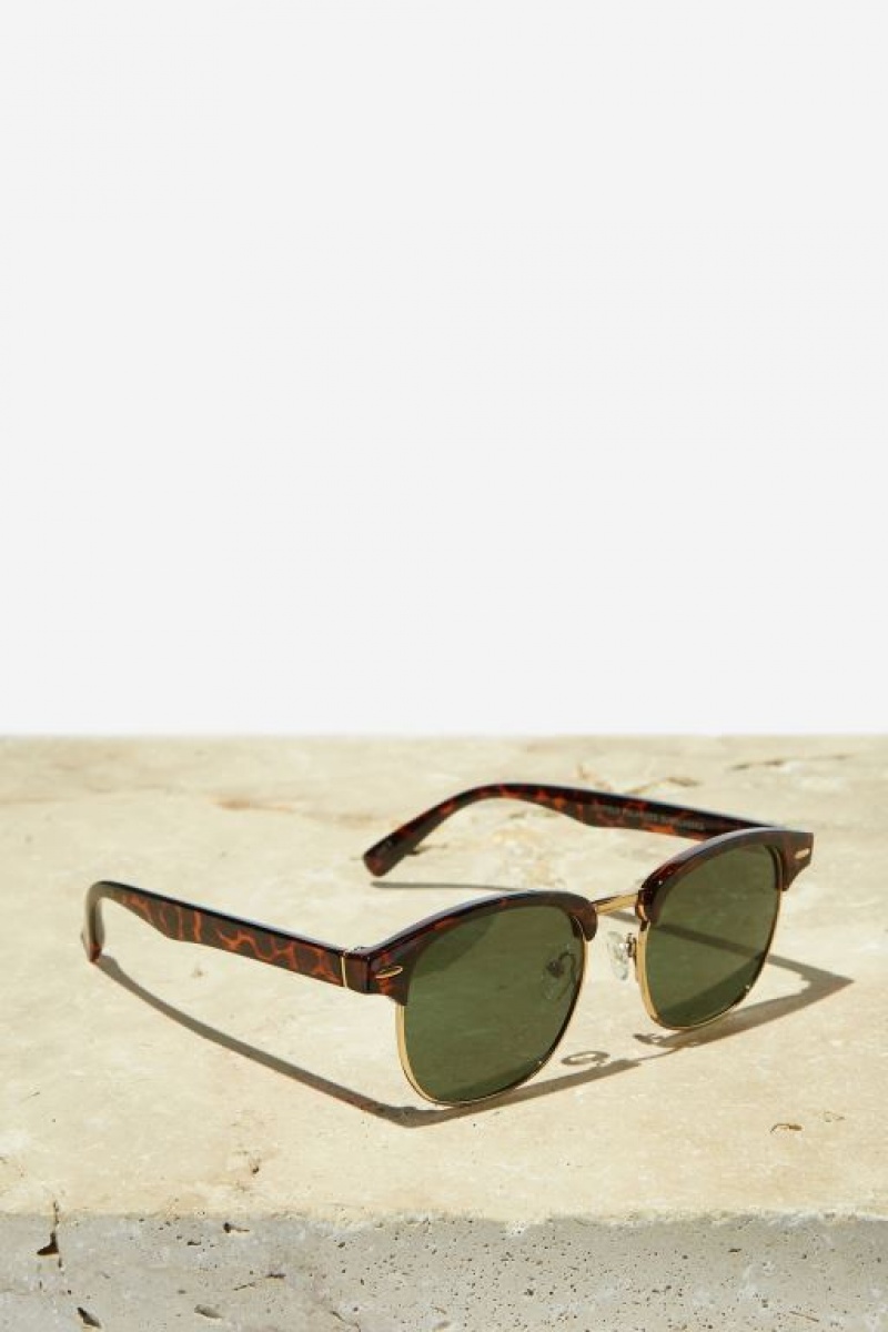 Gafas de Sol Cotton On Leopold Polarized Hombre Doradas Verde | xWIbYc2kGnZ