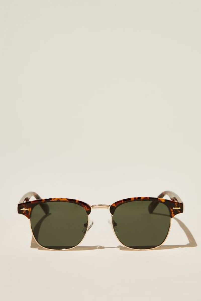 Gafas de Sol Cotton On Leopold Polarized Hombre Doradas Verde | xWIbYc2kGnZ