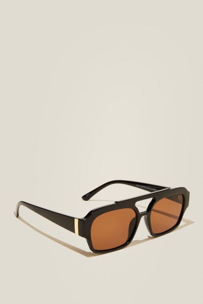 Gafas de Sol Cotton On Lex Aviator Mujer Negras Marrones | x4azjDebOoL