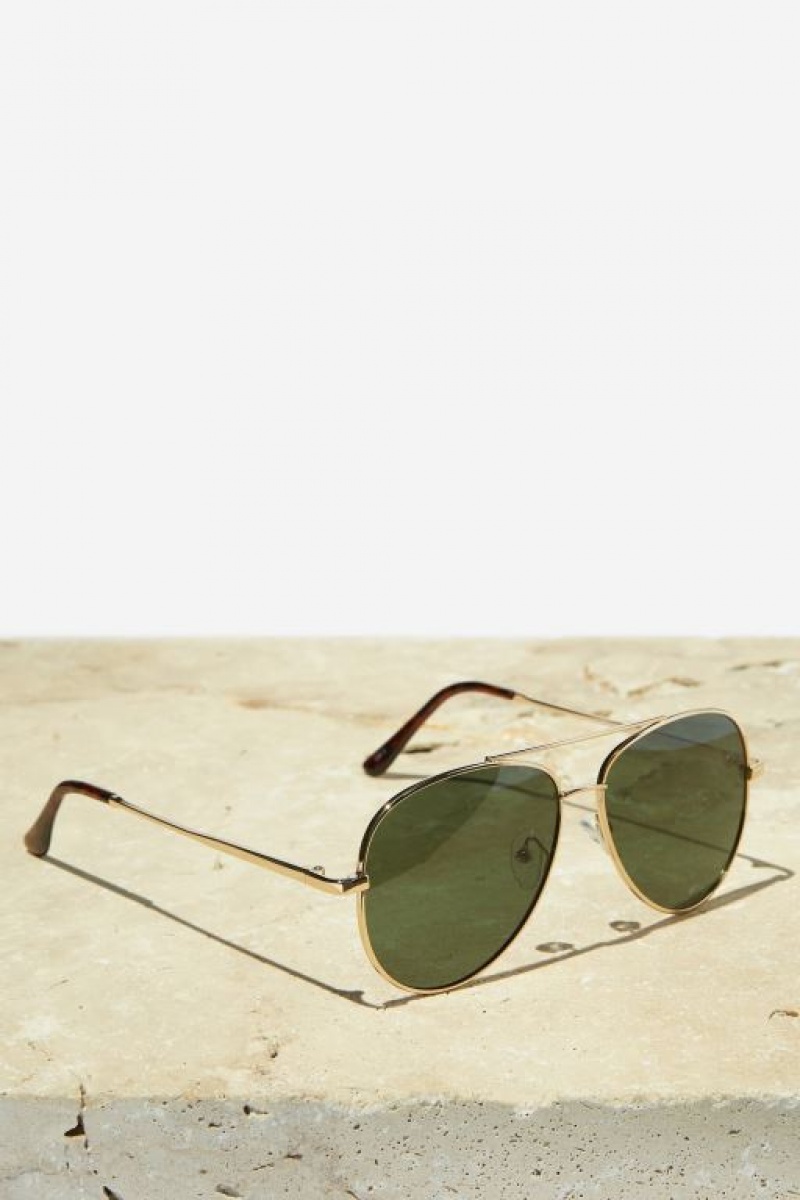 Gafas de Sol Cotton On Marshall Polarized Hombre Doradas Verde | UUbUSsN5wa6