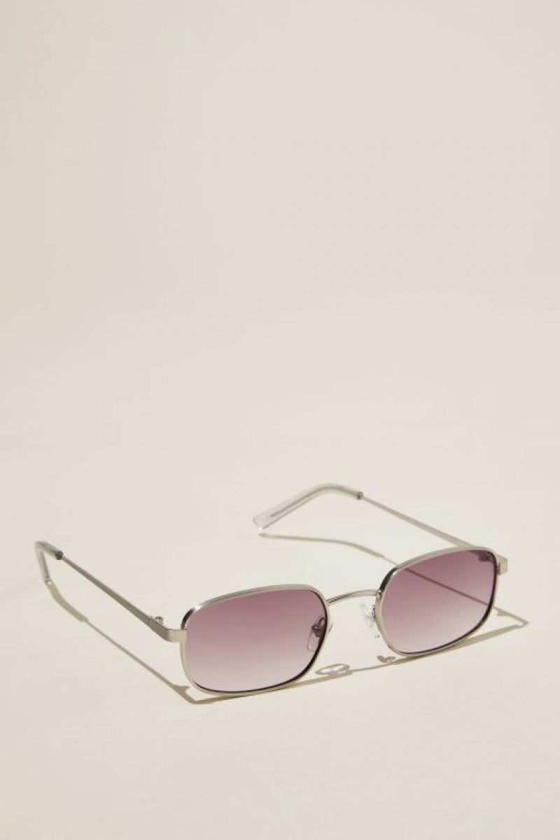Gafas de Sol Cotton On Taylor Metal Mujer Plateadas Moradas | dTFYR1TtRNd