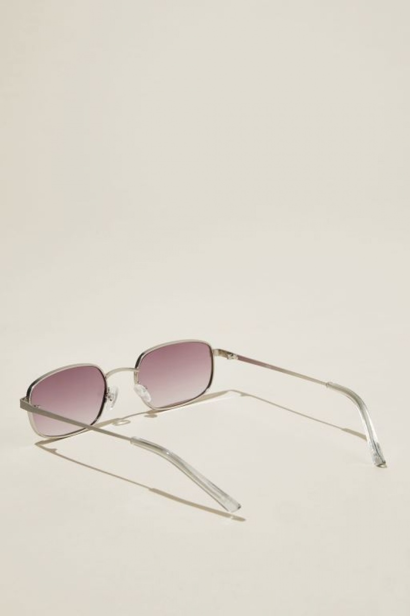 Gafas de Sol Cotton On Taylor Metal Mujer Plateadas Moradas | dTFYR1TtRNd