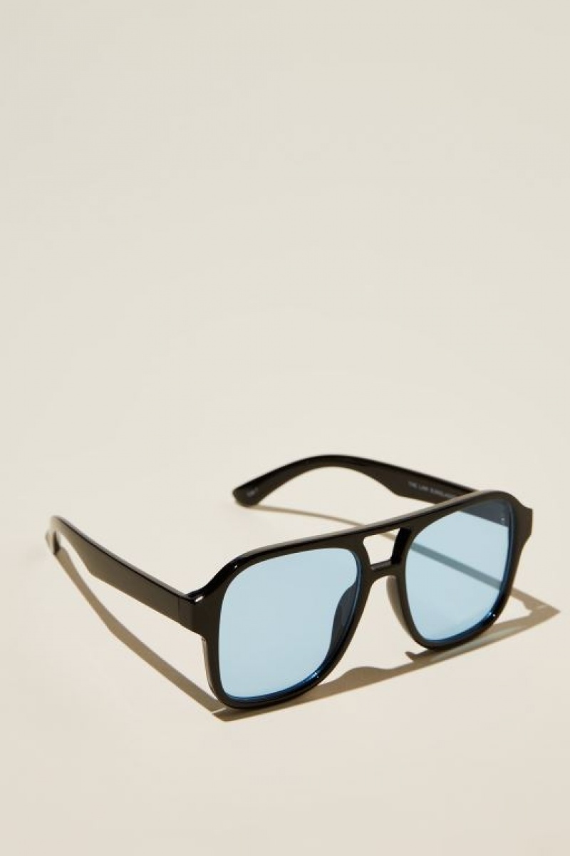 Gafas de Sol Cotton On The Law Hombre Negras Azules | MzuUwpzv2Di