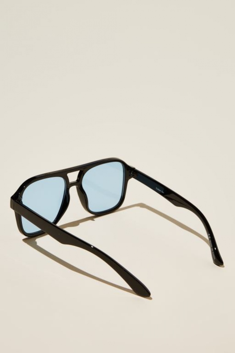 Gafas de Sol Cotton On The Law Hombre Negras Azules | MzuUwpzv2Di