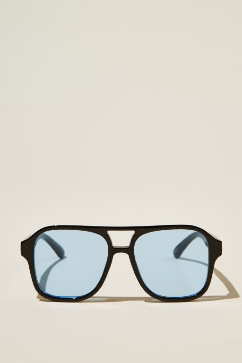 Gafas de Sol Cotton On The Law Hombre Negras Azules | MzuUwpzv2Di