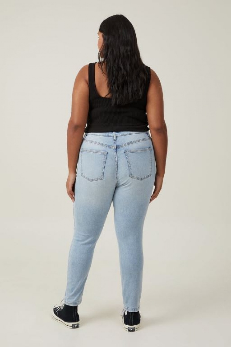 Jeans Cotton On Curvy High Stretch Flaco Mujer Azules | k3ljNpR4on7