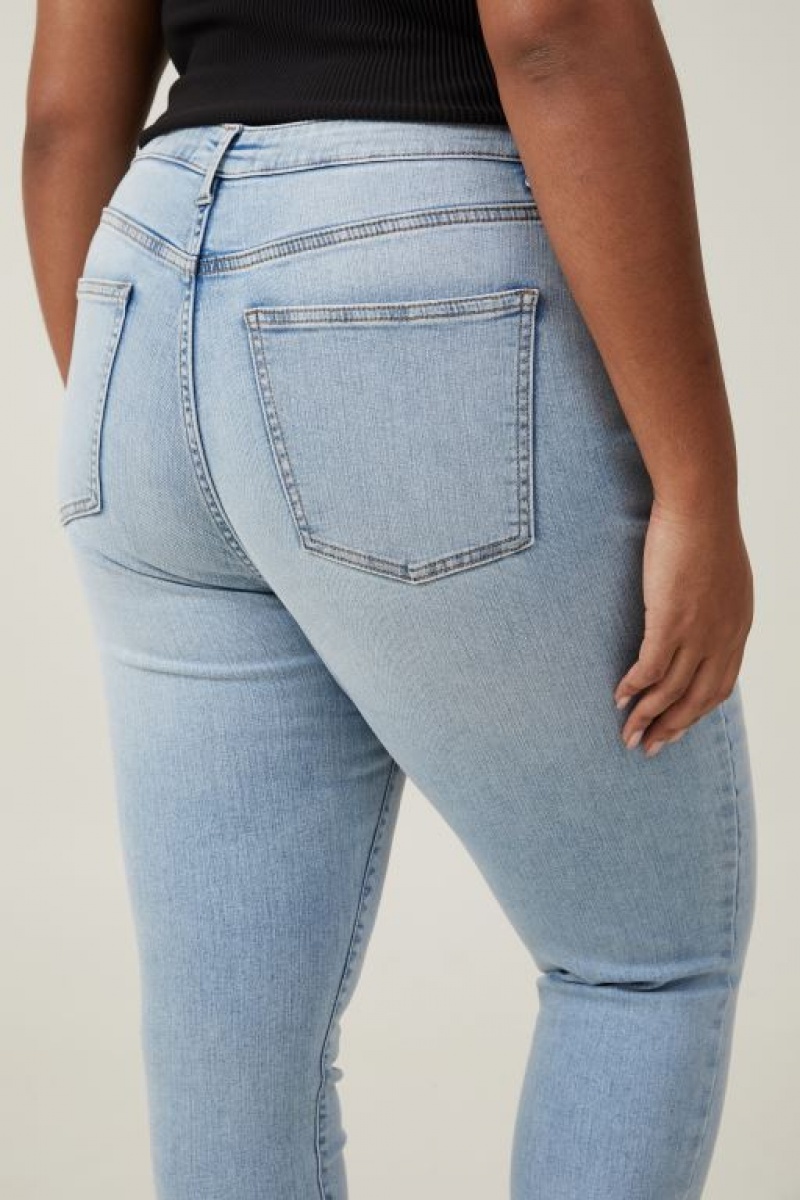 Jeans Cotton On Curvy High Stretch Flaco Mujer Azules | k3ljNpR4on7