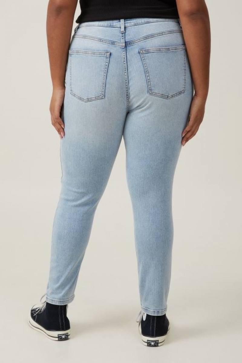 Jeans Cotton On Curvy High Stretch Flaco Mujer Azules | k3ljNpR4on7