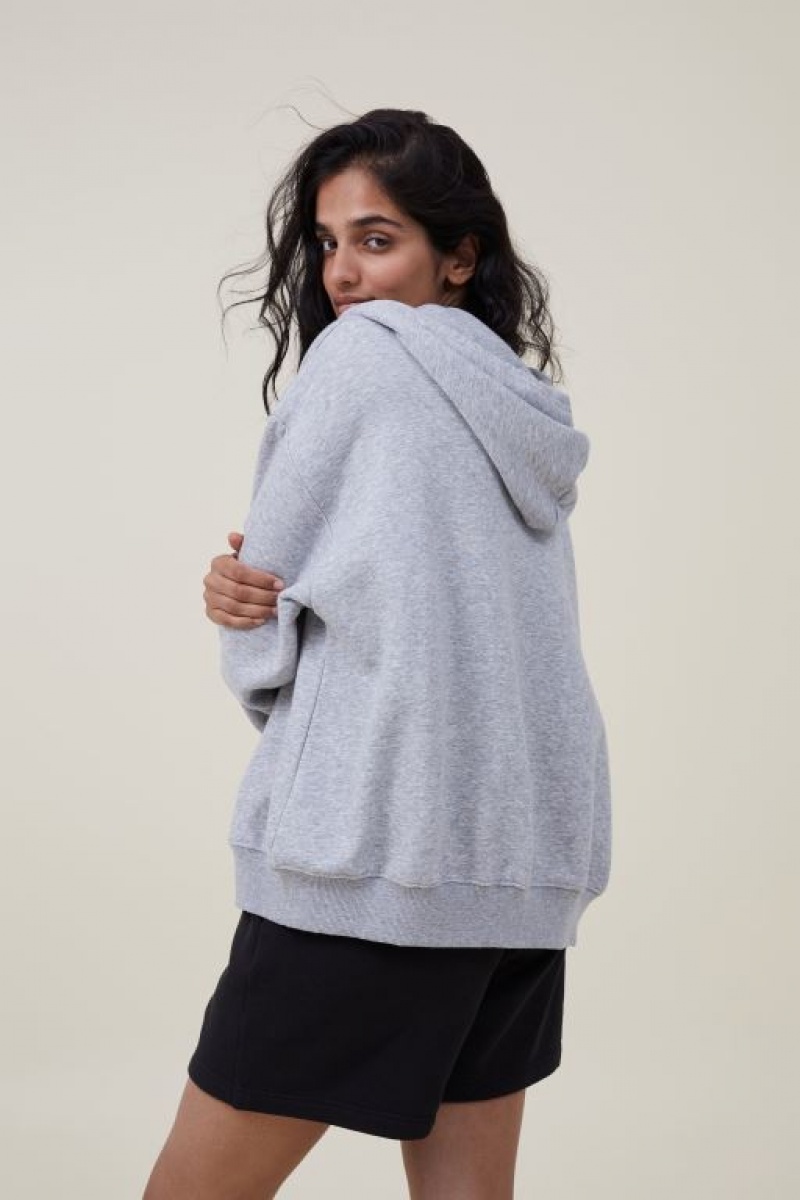 Jerséis Cotton On Classic Zip-Through Hoodie Mujer Gris | kbszXSKxPYg