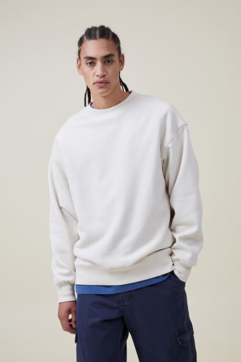 Jerséis Cotton On Oversized Crew Sueter Hombre Ecru | 7EignYaCbJb