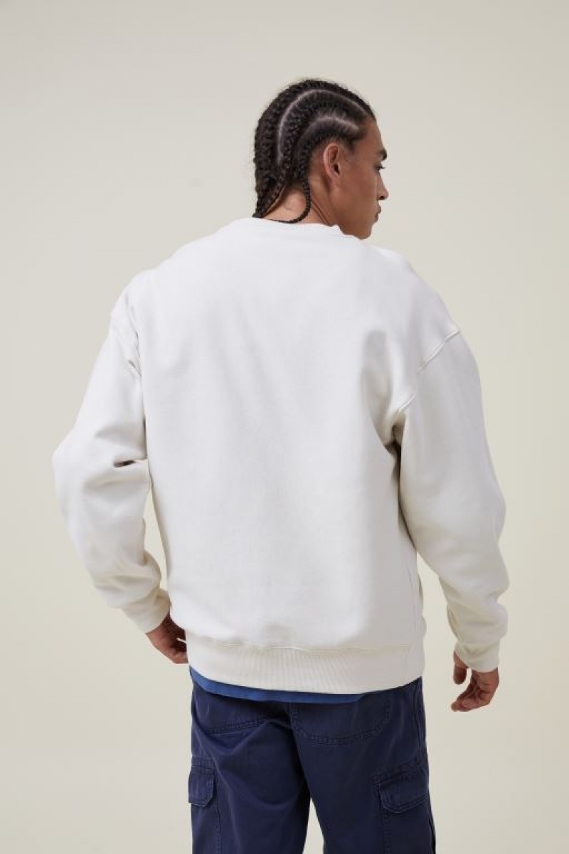 Jerséis Cotton On Oversized Crew Sueter Hombre Ecru | 7EignYaCbJb