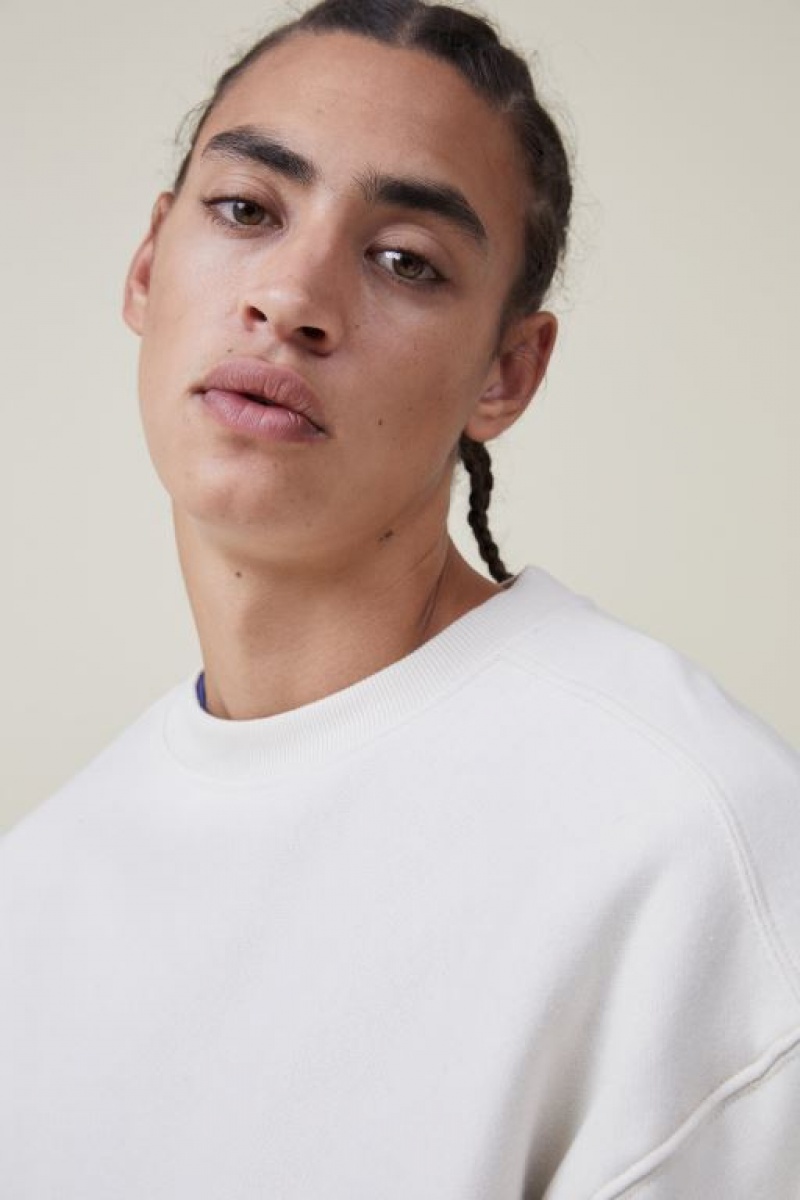Jerséis Cotton On Oversized Crew Sueter Hombre Ecru | 7EignYaCbJb
